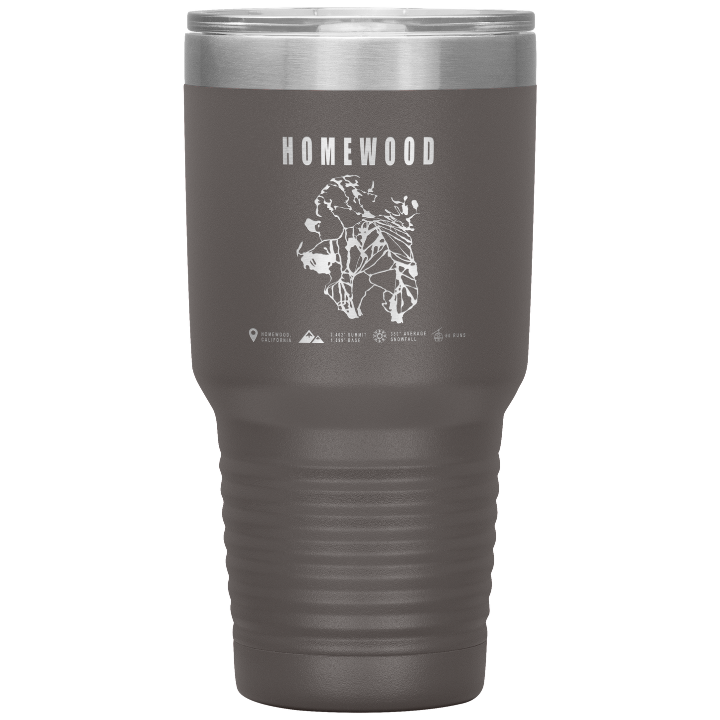 Homewood, California Ski Trail Map 30oz Tumbler - Powderaddicts
