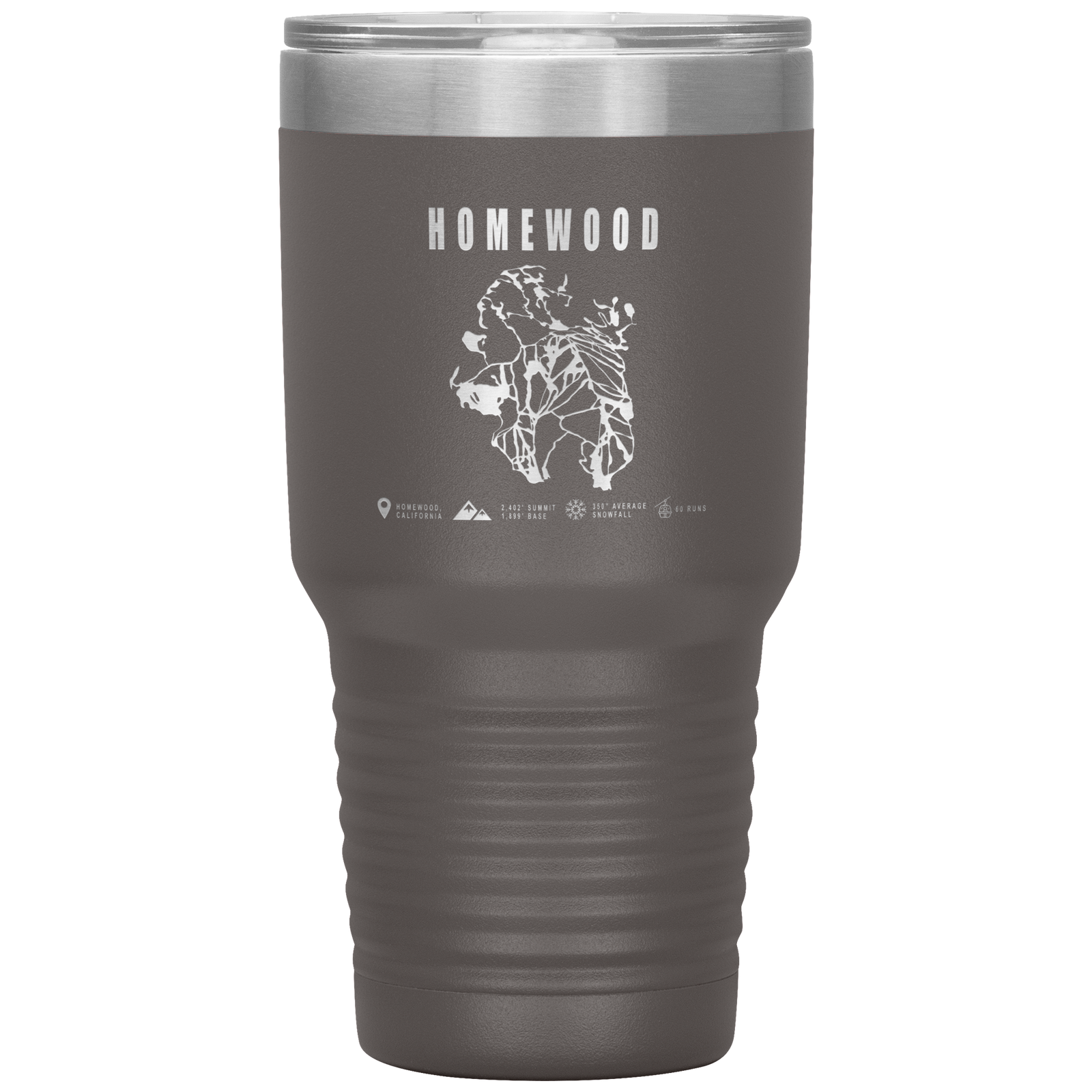 Homewood, California Ski Trail Map 30oz Tumbler - Powderaddicts