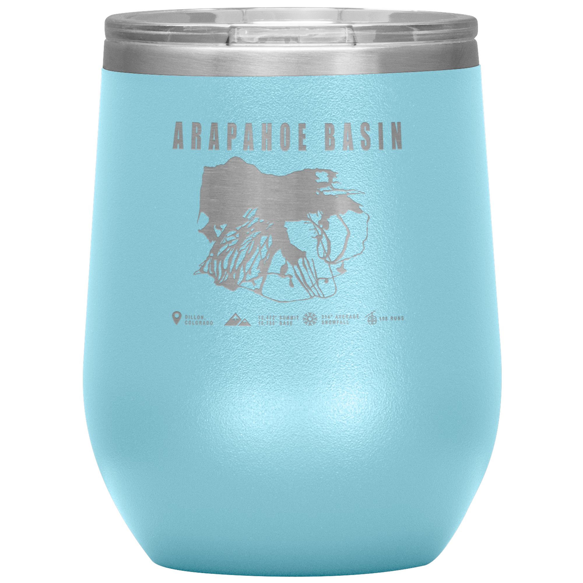 Arapahoe Basin,Colorado Ski Resort Wine 12oz Tumbler - Powderaddicts