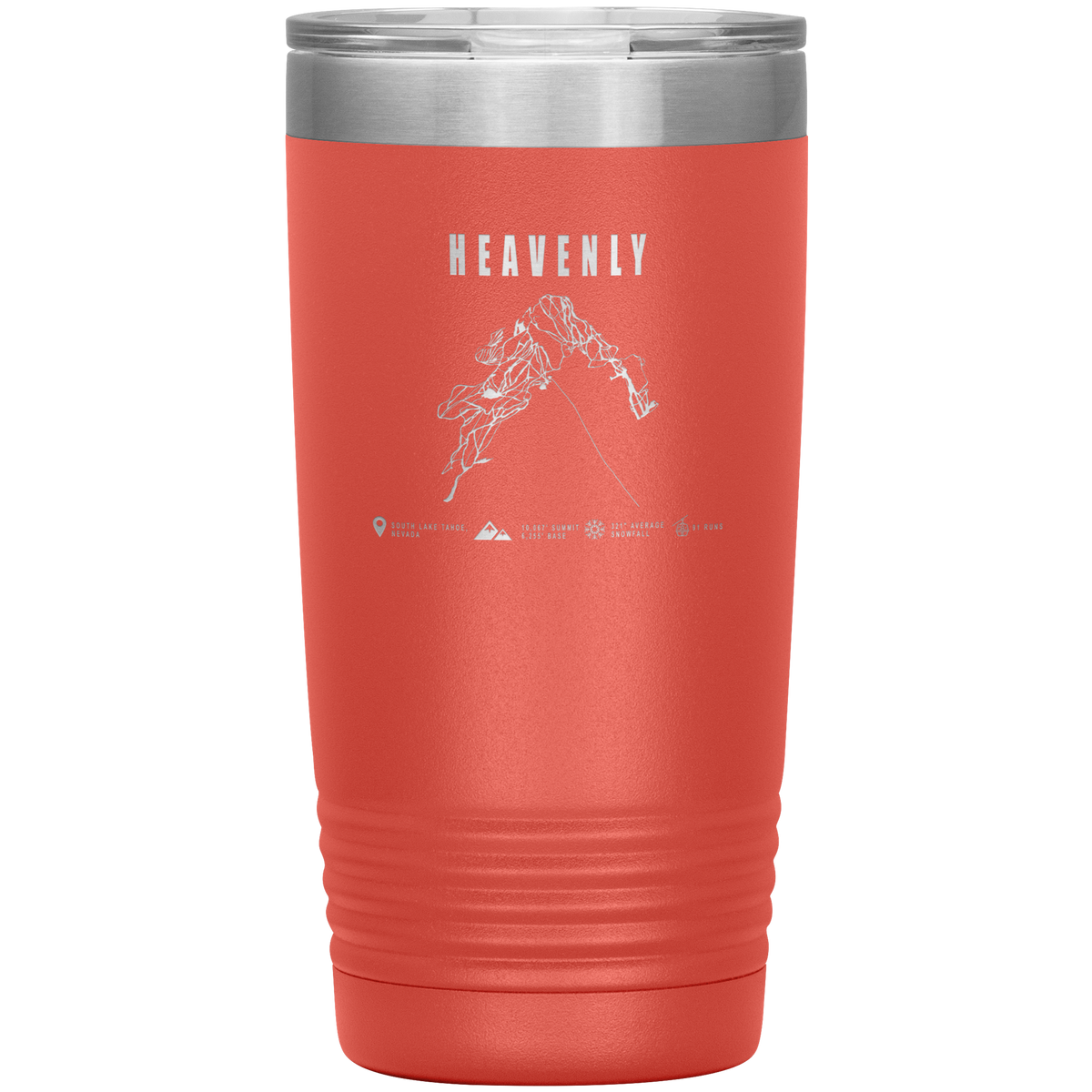 Heavenly, Nevada Ski Trail Map 20oz Tumbler - Powderaddicts
