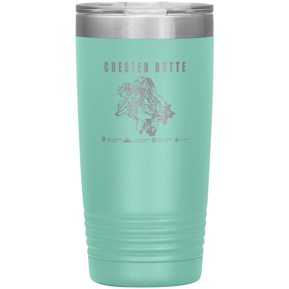 Crested Butte Colorado Ski Trail Map 20oz Tumbler - Powderaddicts