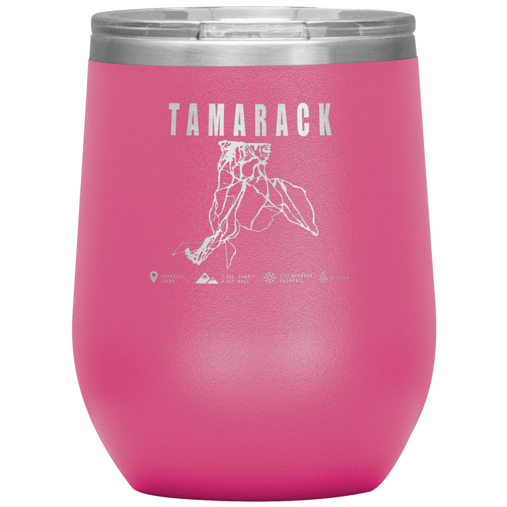 Tamarack Idaho Ski Trail Map Wine 12oz Tumbler - Powderaddicts