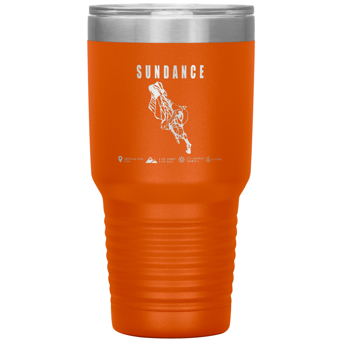 Sundance,Utah Ski Trail Map 30oz Tumbler - Powderaddicts