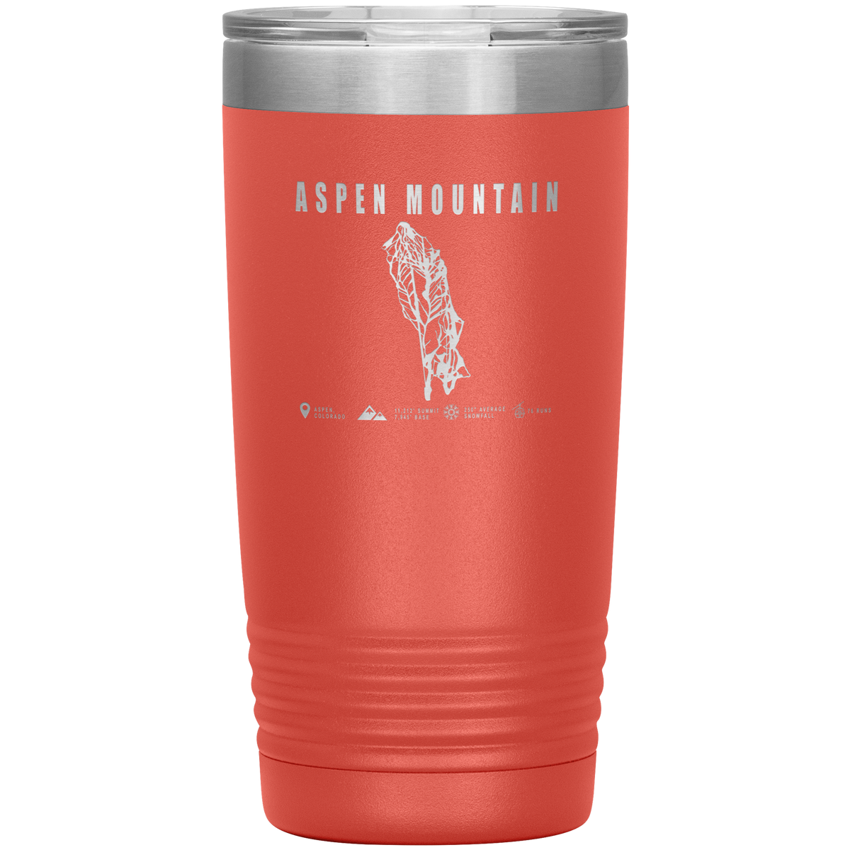 Aspen Mountain Colorado Ski Trail Map 20oz Tumbler - Powderaddicts