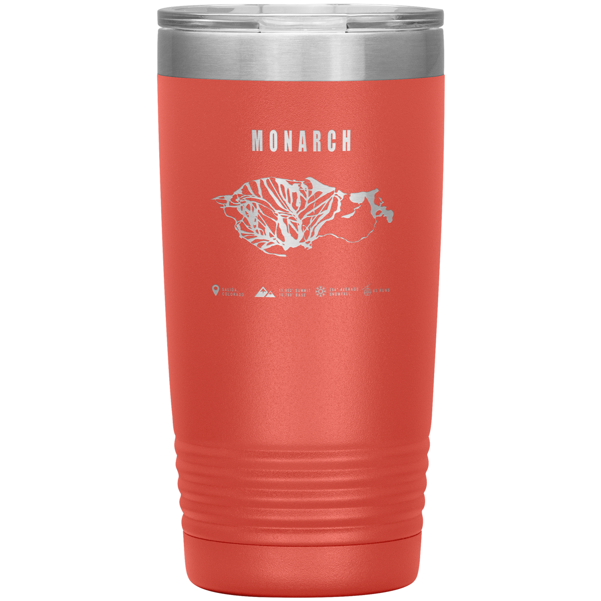 Monarch Colorado Ski Trail Map 20oz Tumbler - Powderaddicts