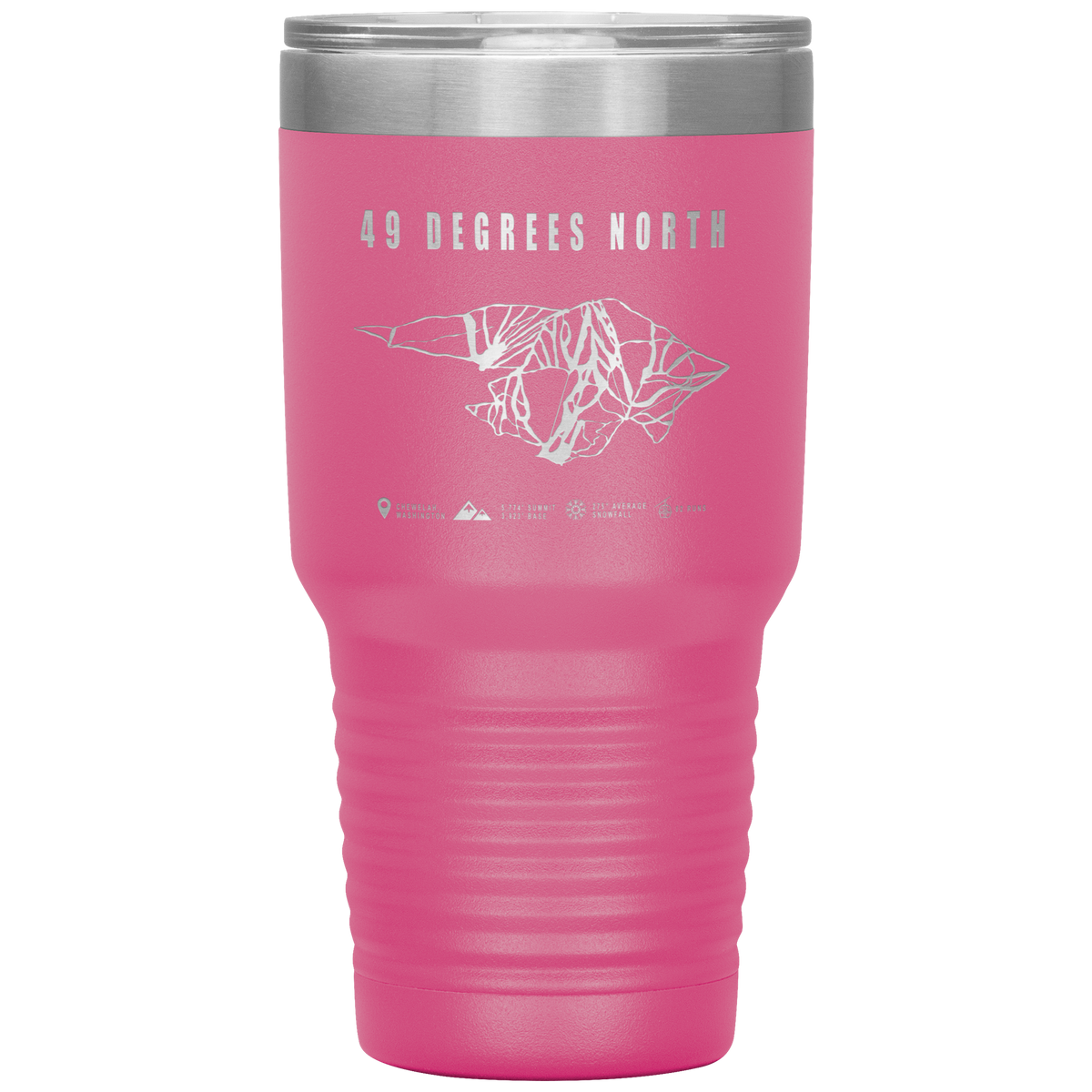49 Degrees North, Washington Ski Trail Map 30oz Tumbler - Powderaddicts