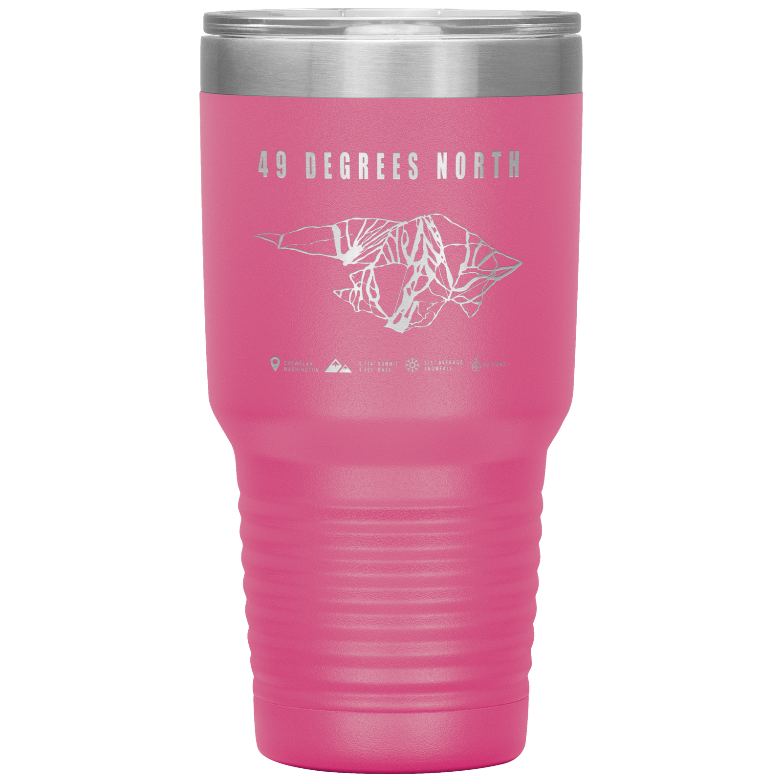 49 Degrees North, Washington Ski Trail Map 30oz Tumbler - Powderaddicts