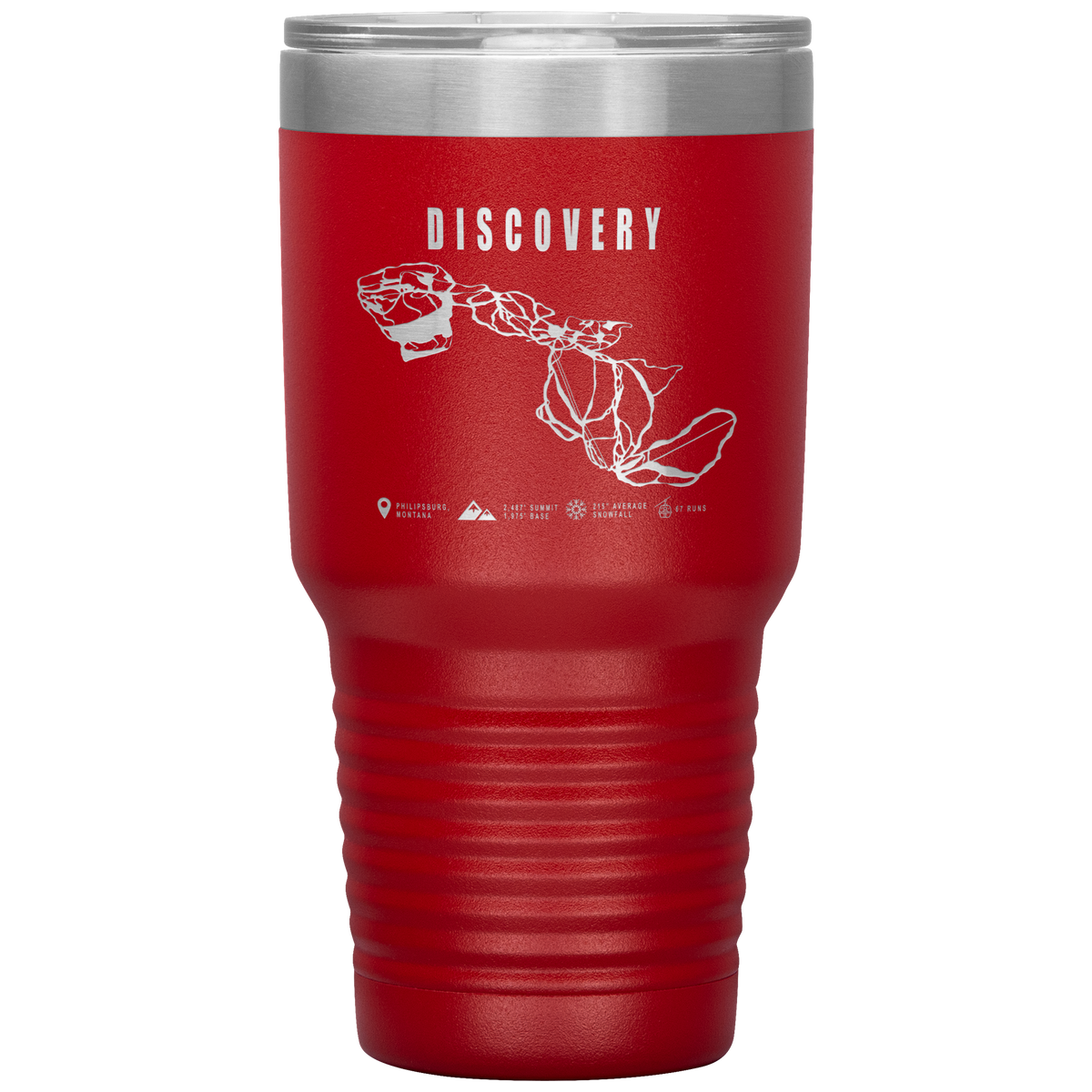 Discovery Montana Ski Trail Map 30oz Tumbler - Powderaddicts