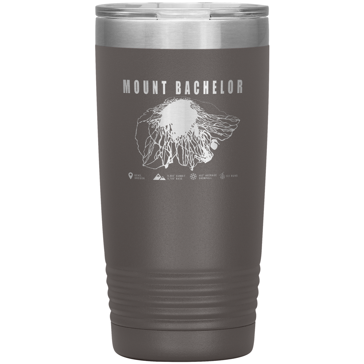 Mount Bachelor, Oregon Ski Trail Map 20oz Tumbler - Powderaddicts