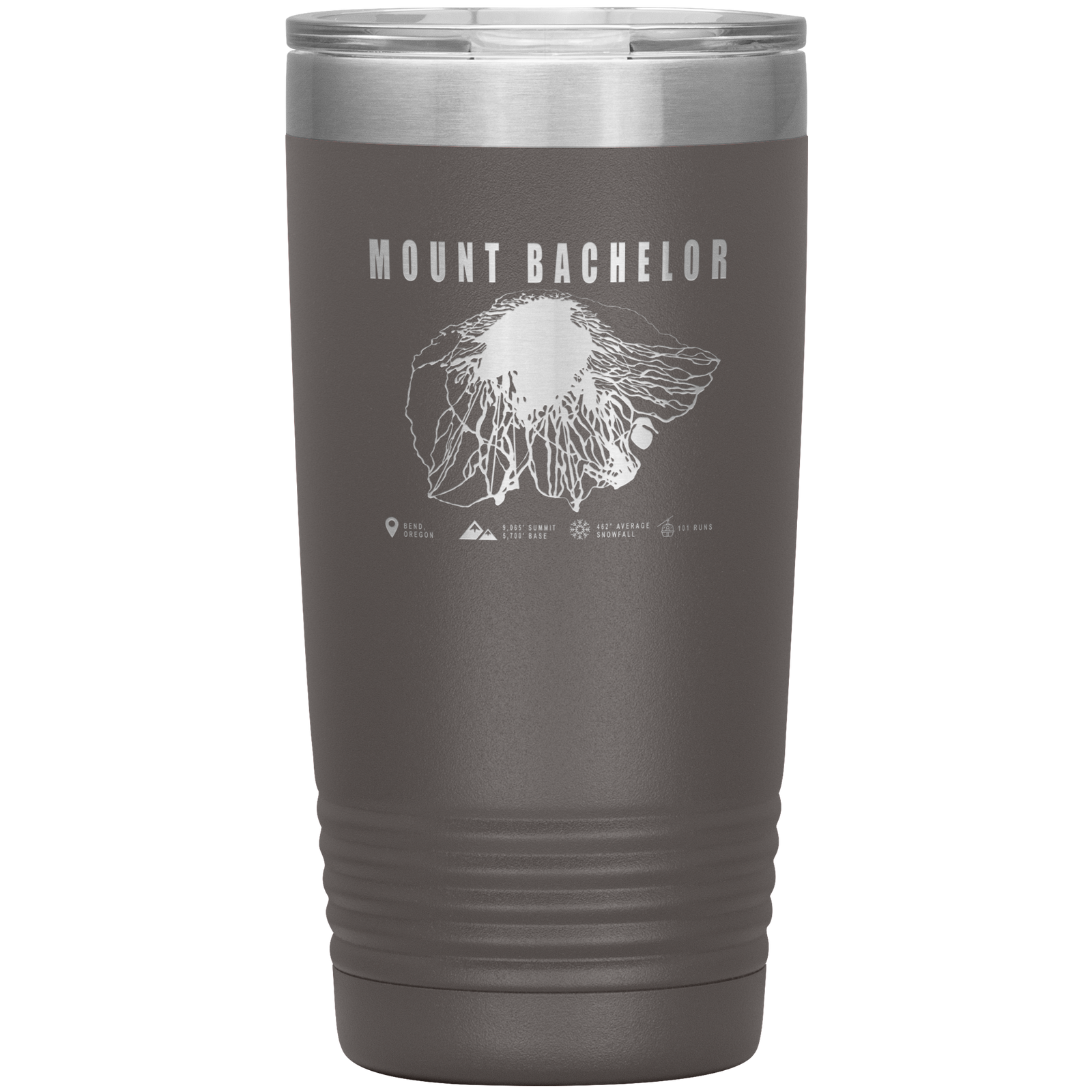 Mount Bachelor, Oregon Ski Trail Map 20oz Tumbler - Powderaddicts