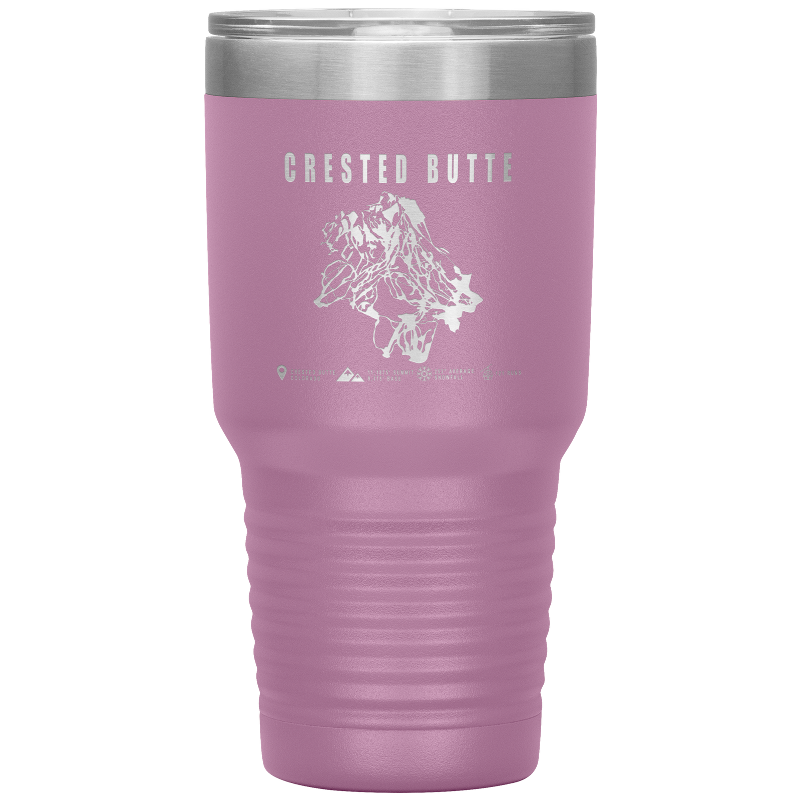 Crested Butte Colorado Ski Trail Map 30oz Tumbler - Powderaddicts
