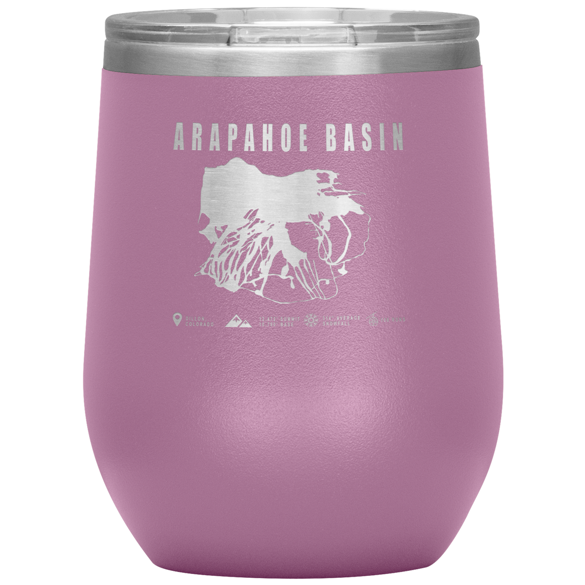 Arapahoe Basin,Colorado Ski Resort Wine 12oz Tumbler - Powderaddicts
