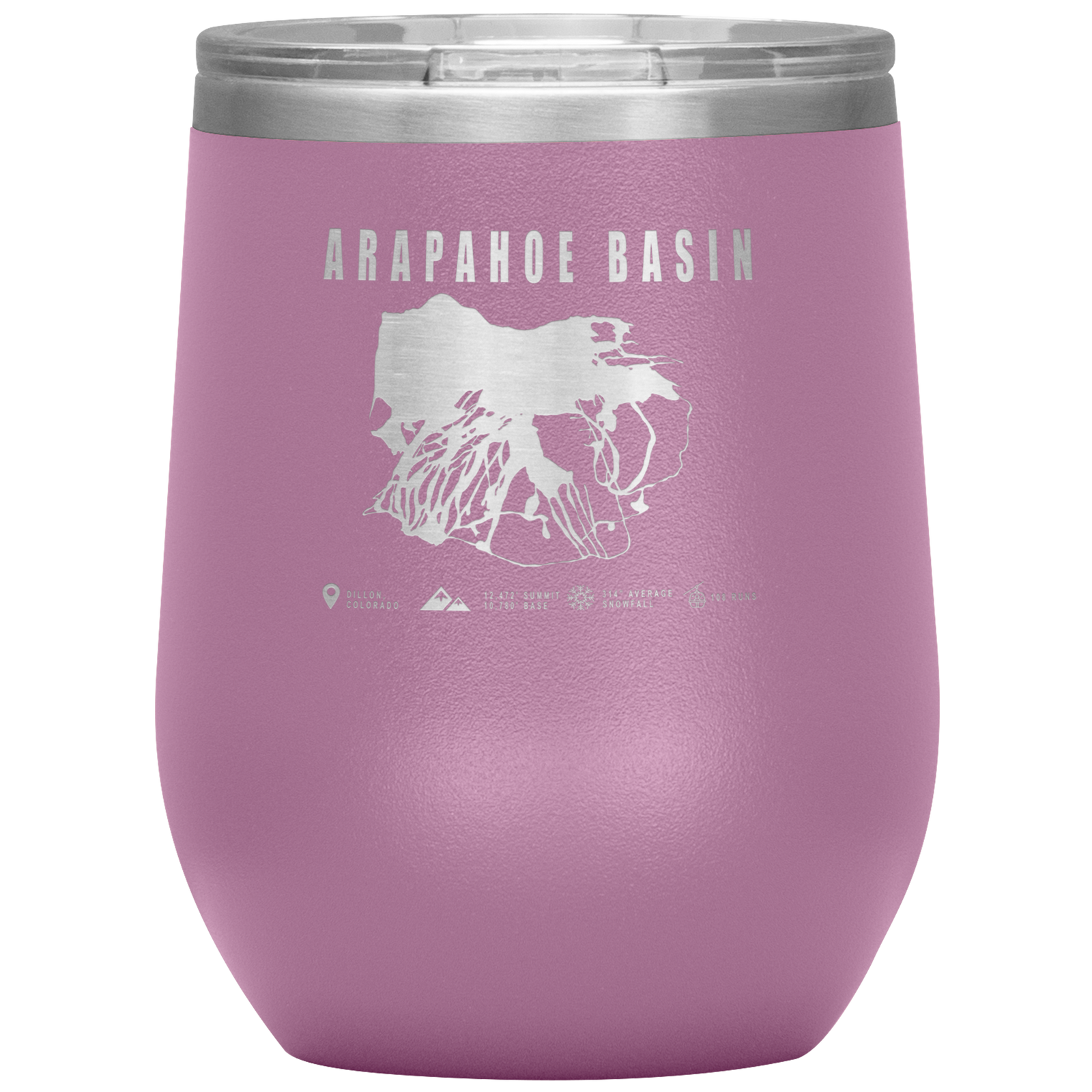 Arapahoe Basin,Colorado Ski Resort Wine 12oz Tumbler - Powderaddicts