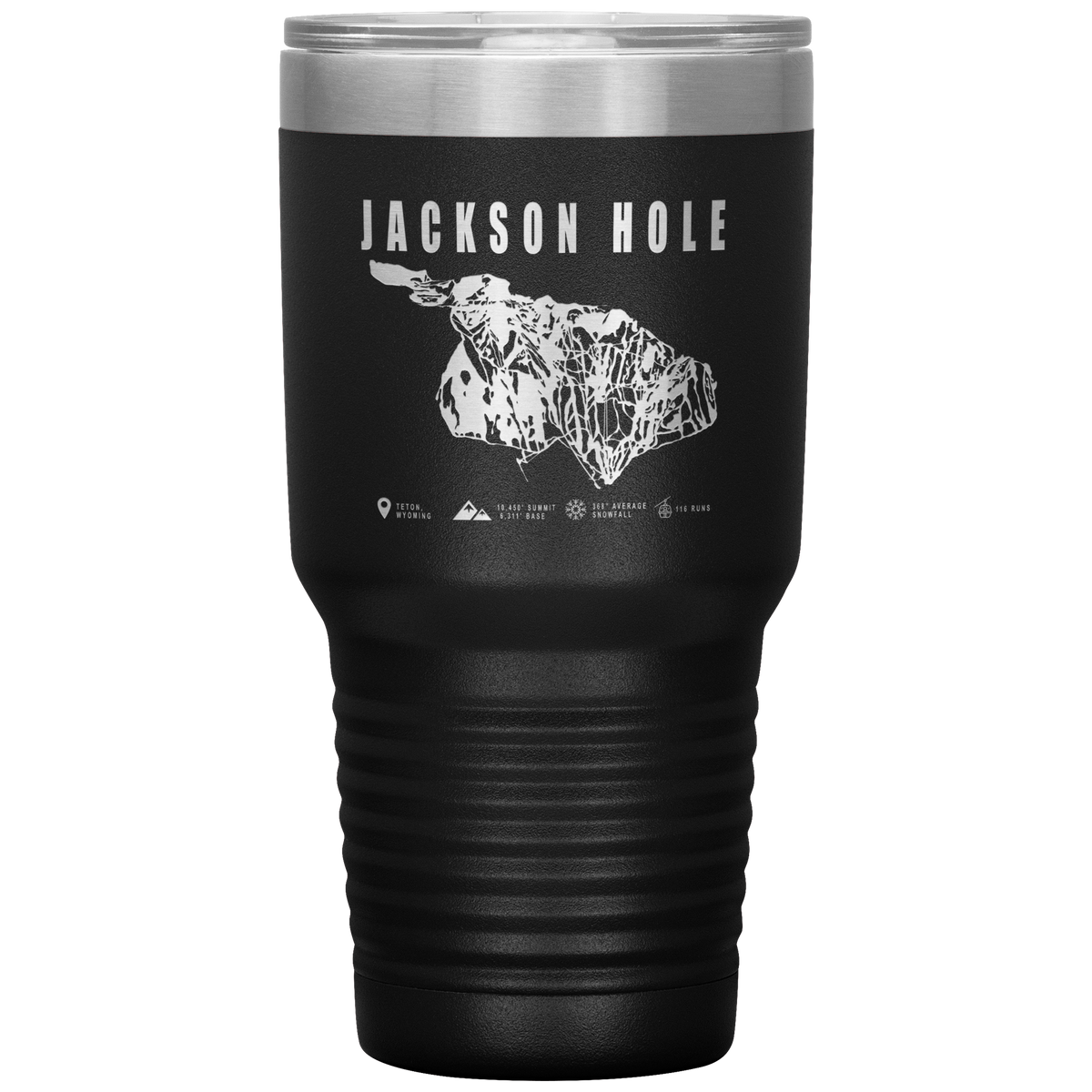 Jackson Hole Wyoming Ski Trail Map 30oz Tumbler - Powderaddicts