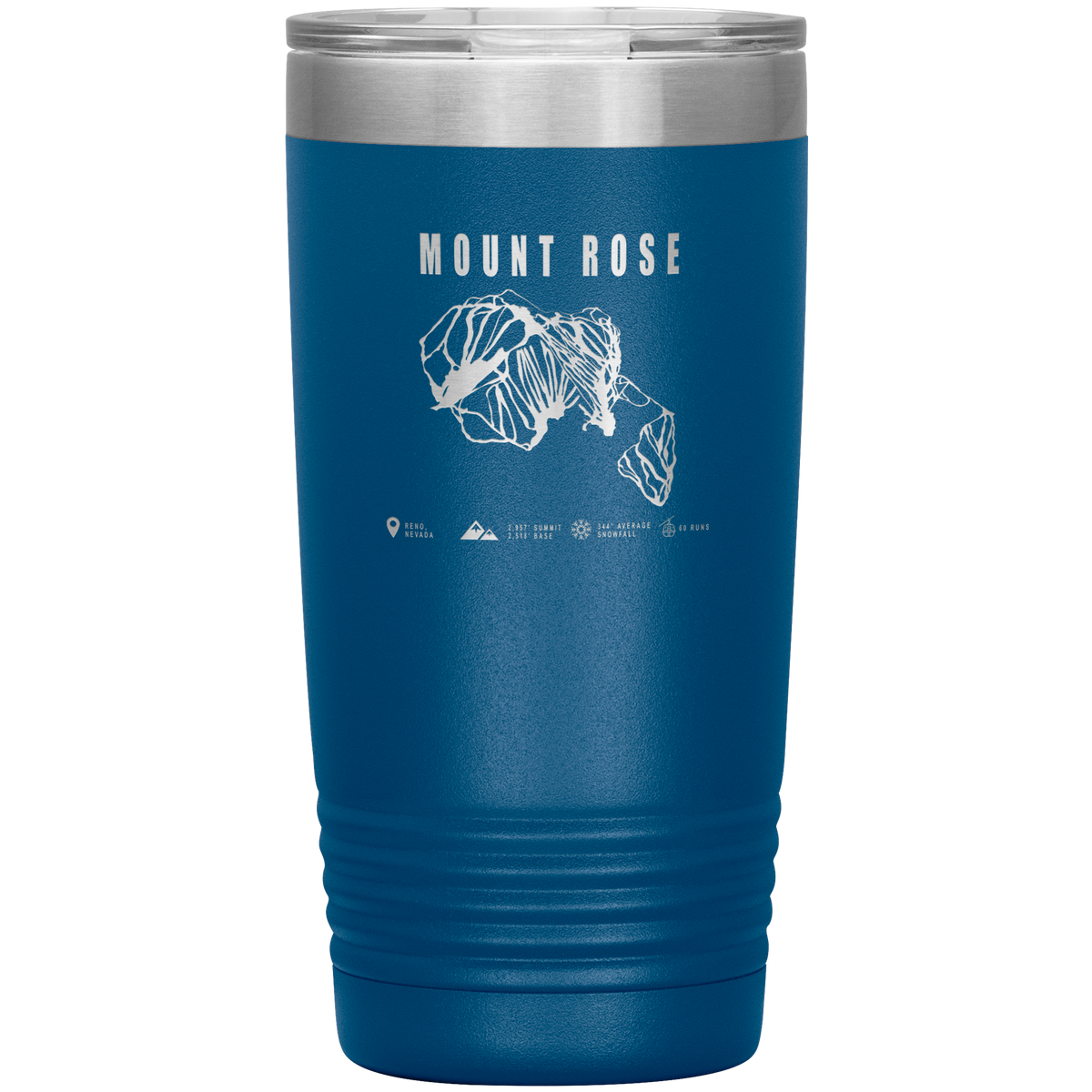 Mount Rose, Nevada Ski Trail Map 20oz Tumbler - Powderaddicts