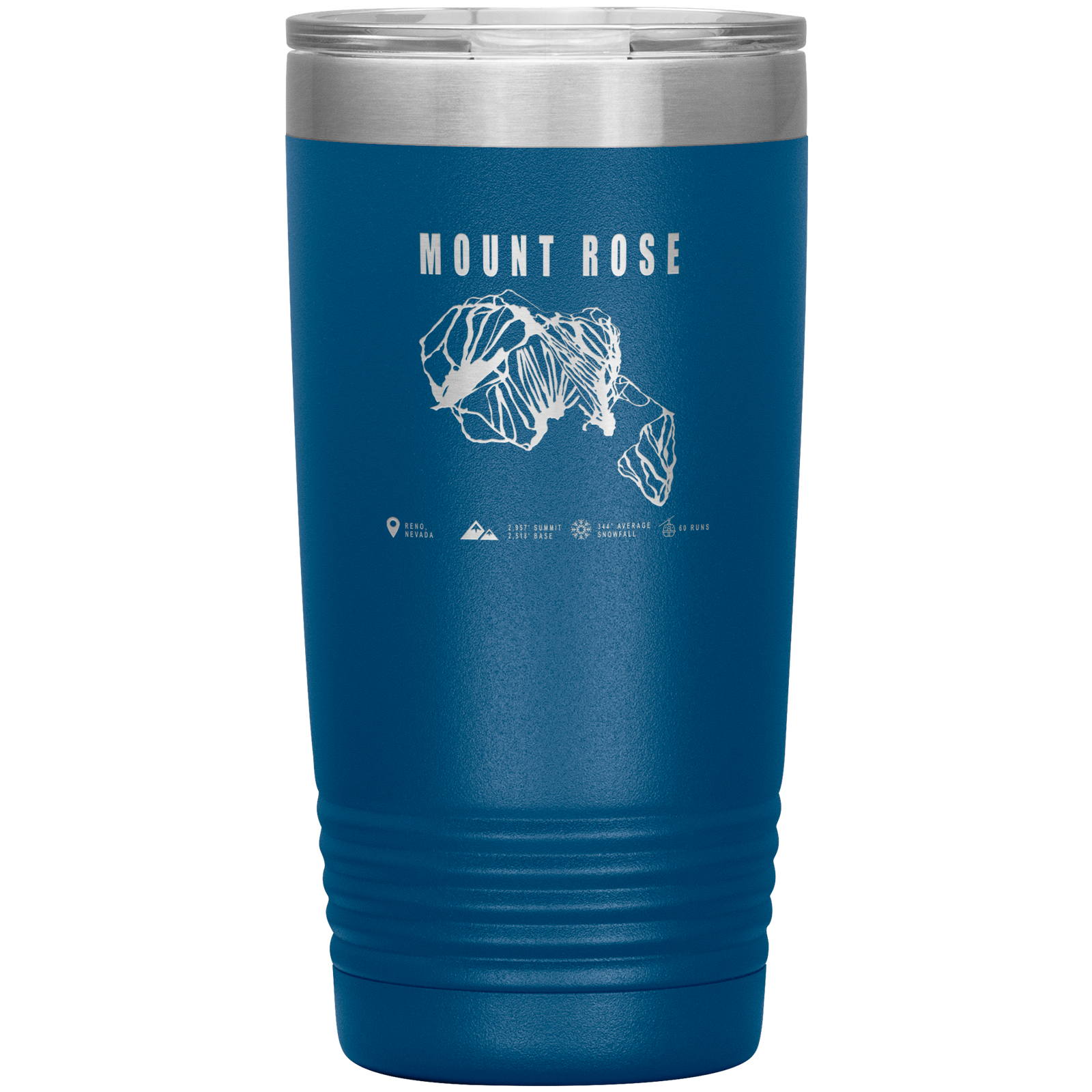 Mount Rose, Nevada Ski Trail Map 20oz Tumbler - Powderaddicts