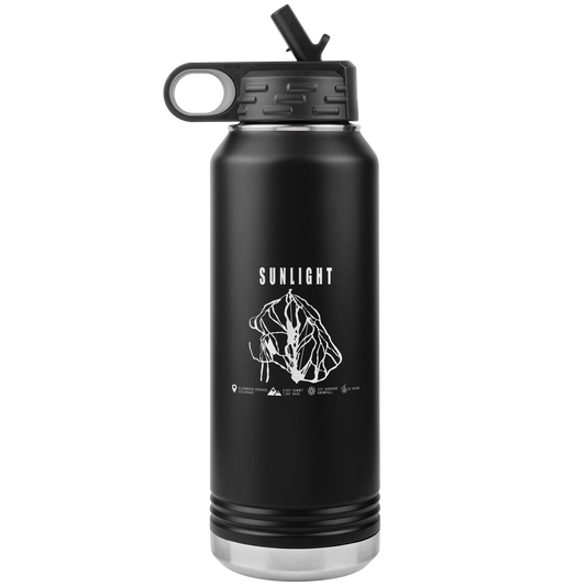 Sunlight Colorado Ski Trail Map 32oz Water Bottle Tumbler - Powderaddicts
