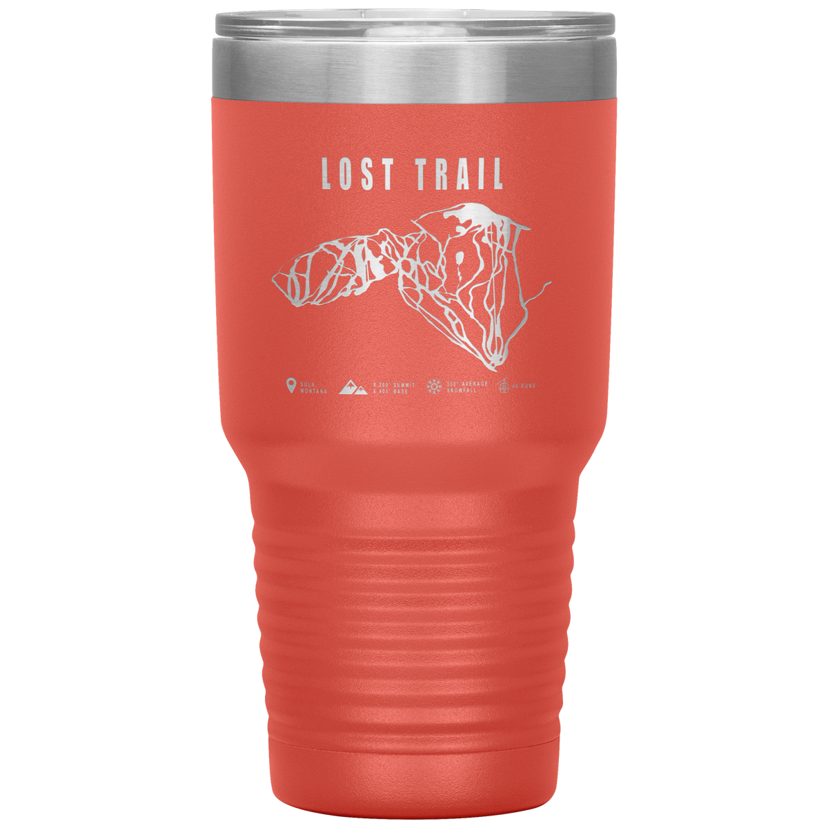 Lost Trail Montana Ski Trail Map 30oz Tumbler - Powderaddicts