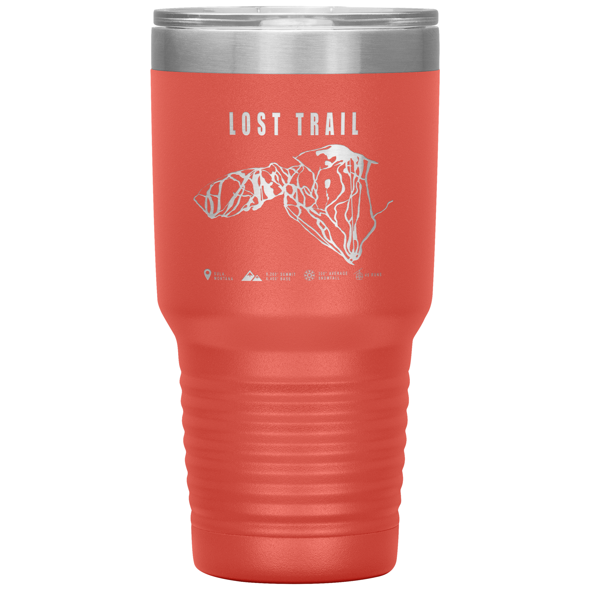 Lost Trail Montana Ski Trail Map 30oz Tumbler - Powderaddicts