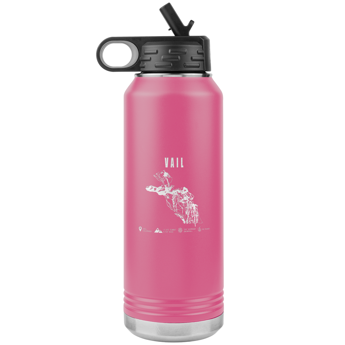 Vail Colorado Ski Trail Map 32oz Water Bottle Tumbler - Powderaddicts