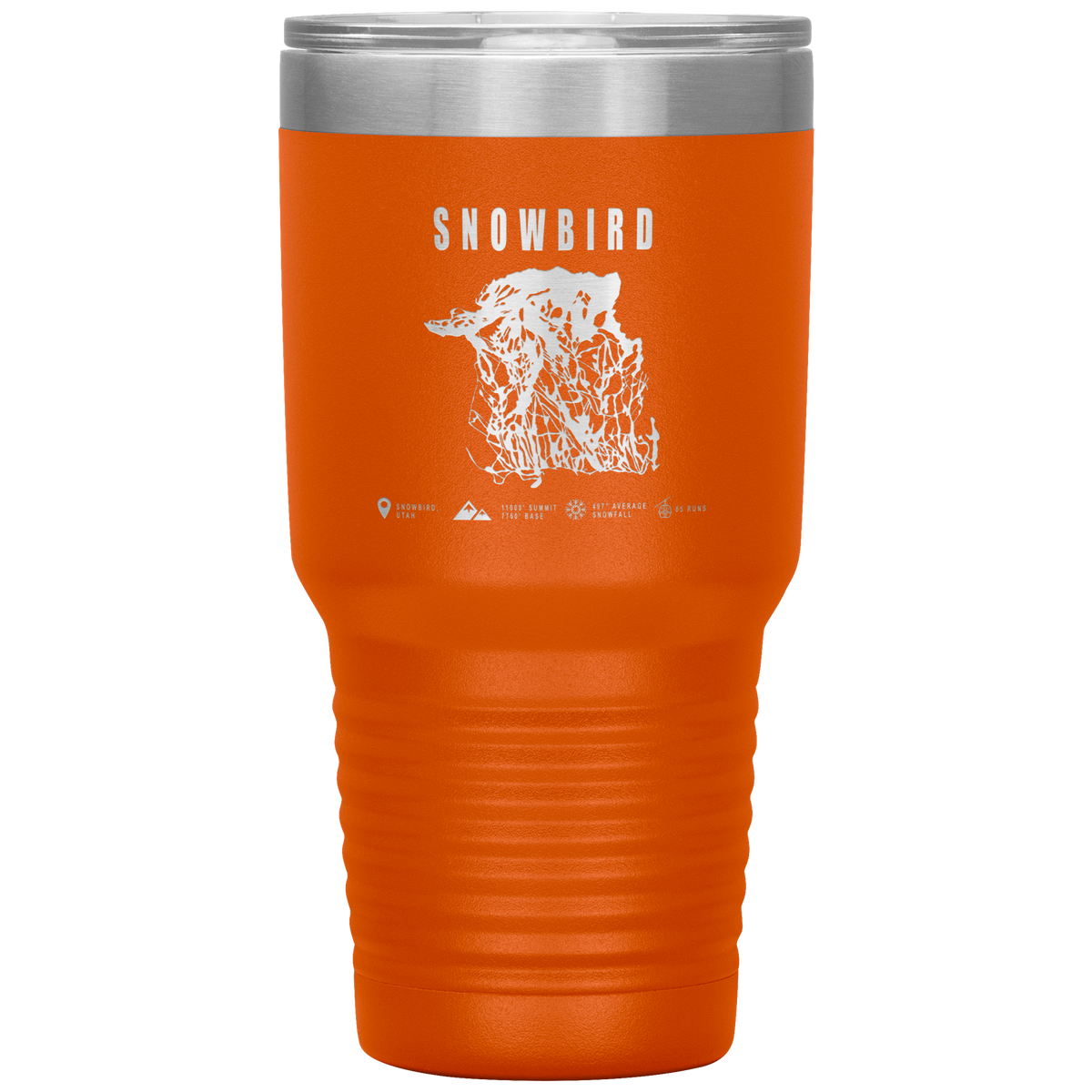 Snowbird,Utah Ski Trail Map 30oz Tumbler - Powderaddicts