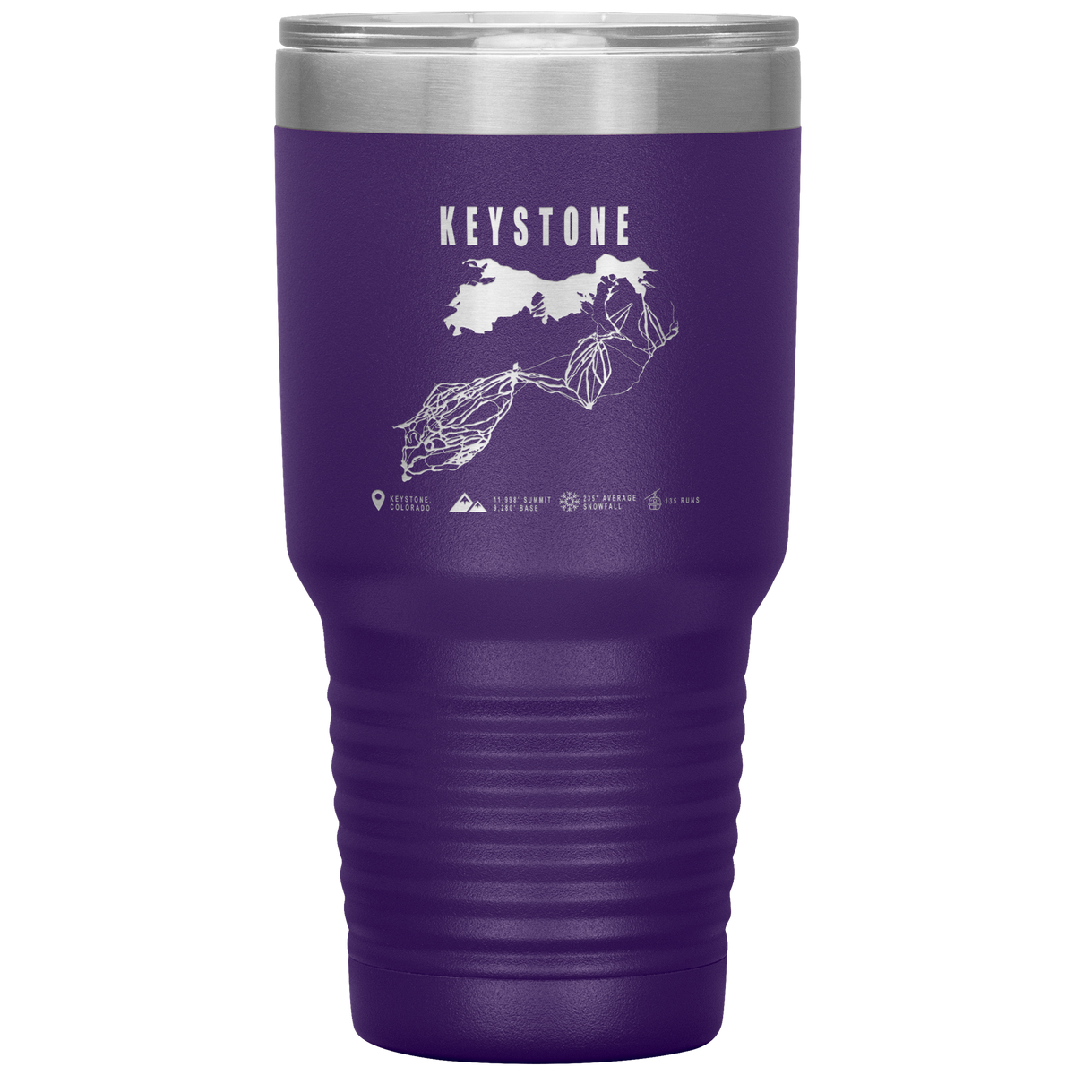 Keystone Colorado Ski Trail Map 30oz Tumbler - Powderaddicts