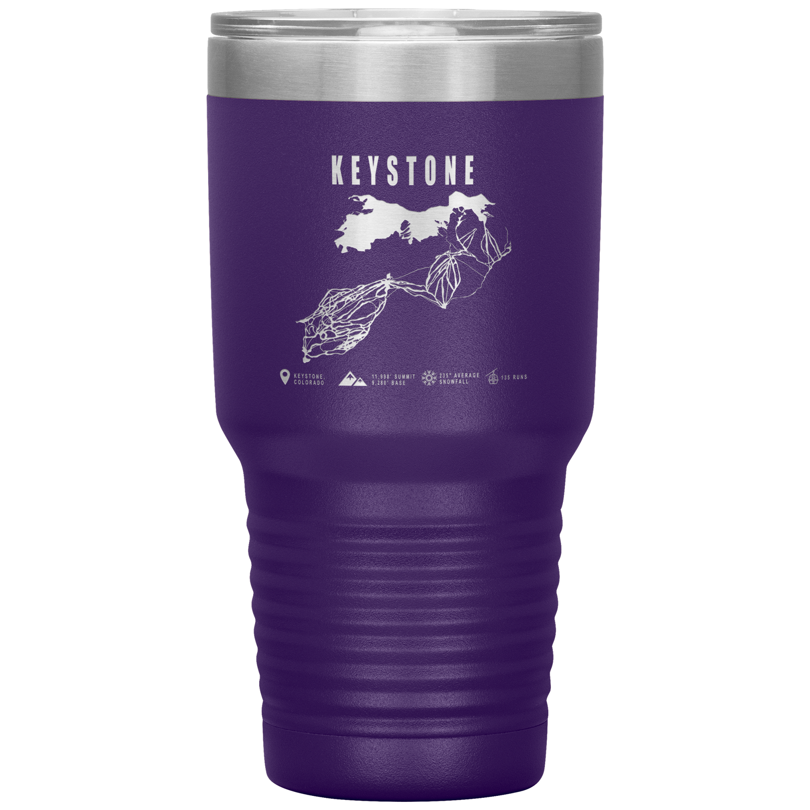 Keystone Colorado Ski Trail Map 30oz Tumbler - Powderaddicts