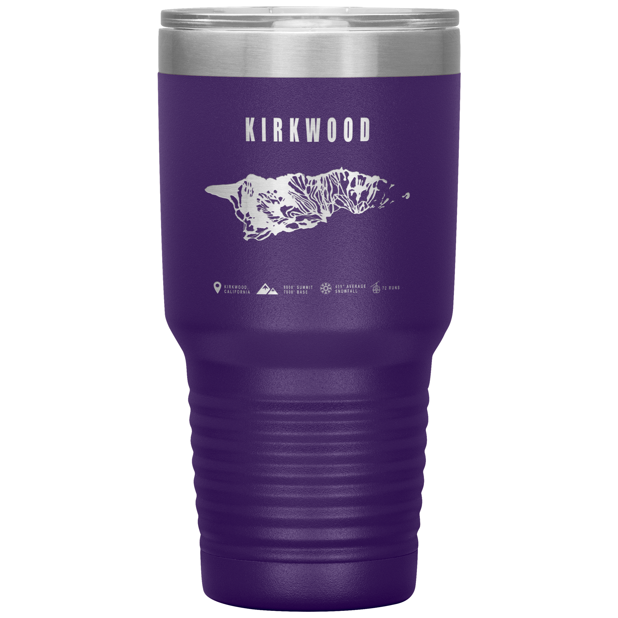 Kirkwood, California Ski Trail Map 30oz Tumbler - Powderaddicts
