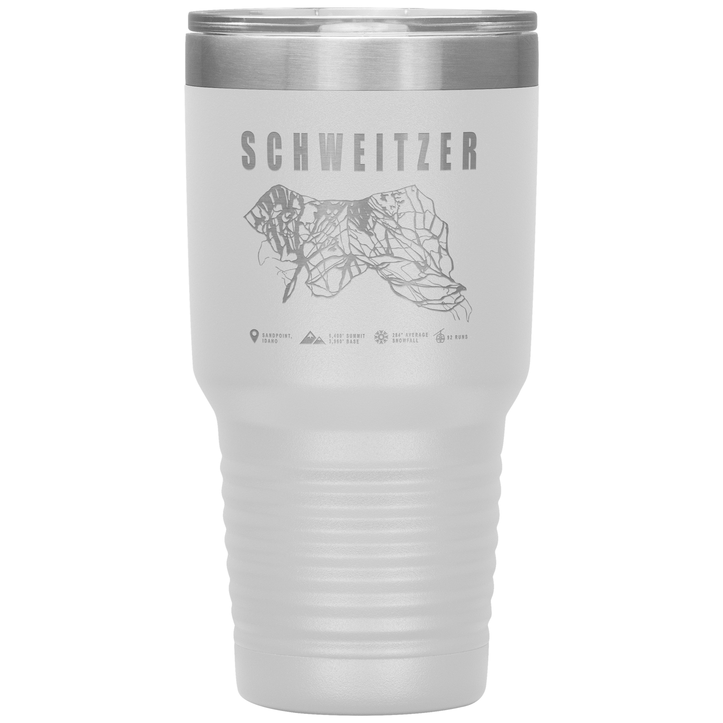 Schweitzer Idaho Ski Trail Map 30oz Tumbler - Powderaddicts