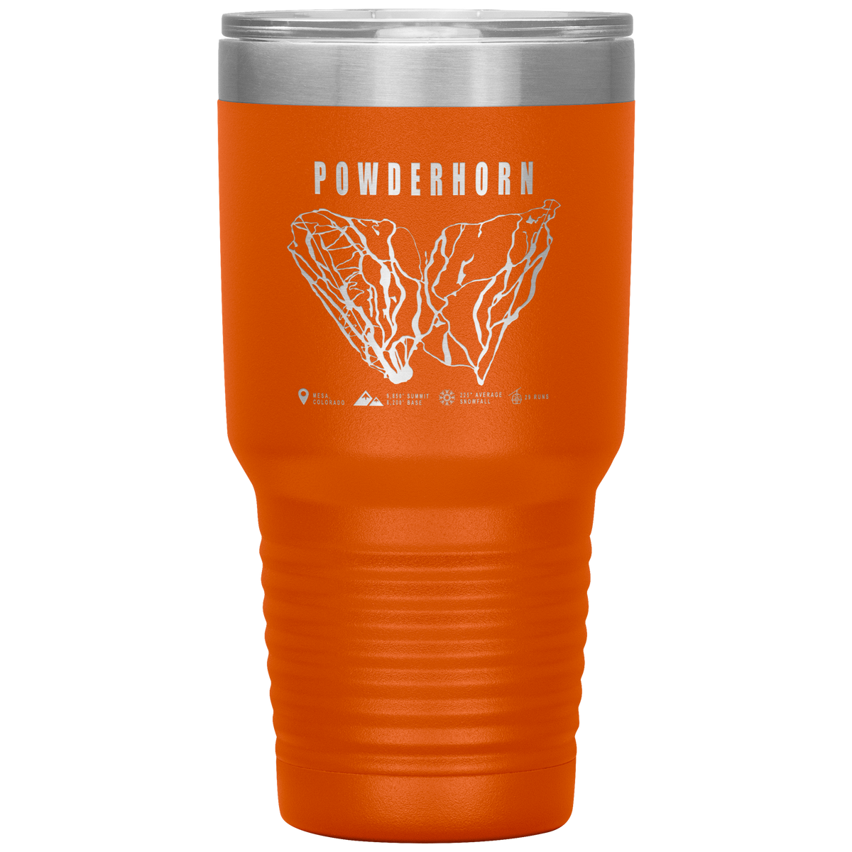 Powderhorn Colorado Ski Trail Map 30oz Tumbler - Powderaddicts