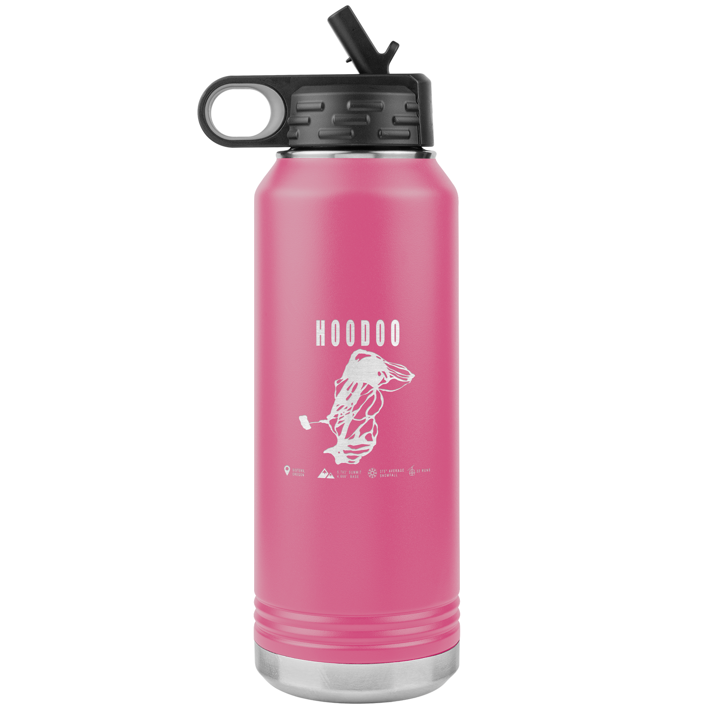 Hoodoo, Oregon Ski Trail Map 32oz Water Bottle Tumbler - Powderaddicts
