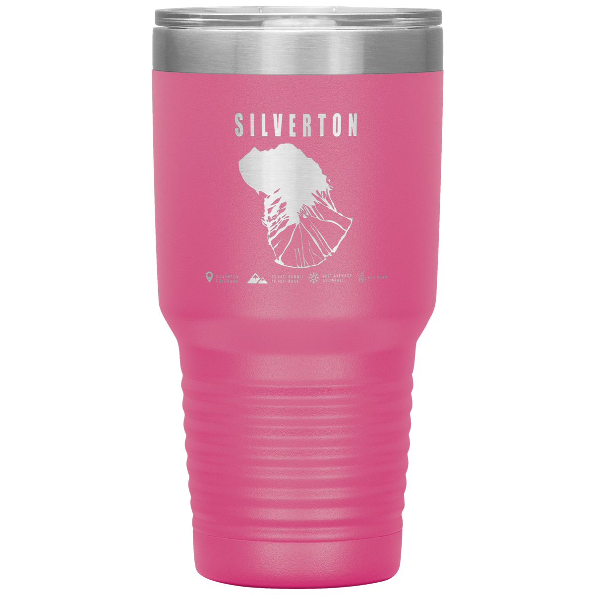 Silverton Colorado Ski Trail Map 30oz Tumbler - Powderaddicts