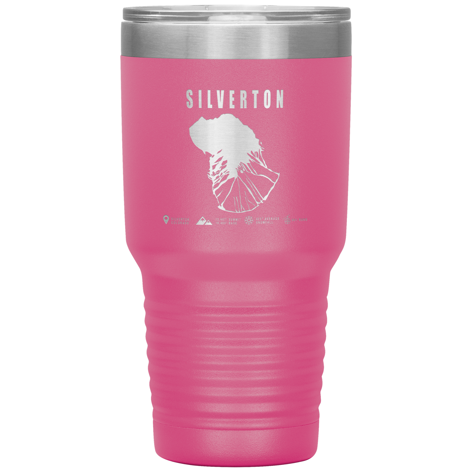 Silverton Colorado Ski Trail Map 30oz Tumbler - Powderaddicts