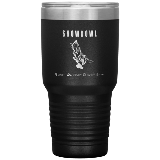 Snowbowl, Arizona Ski Trail Map 30oz Tumbler - Powderaddicts
