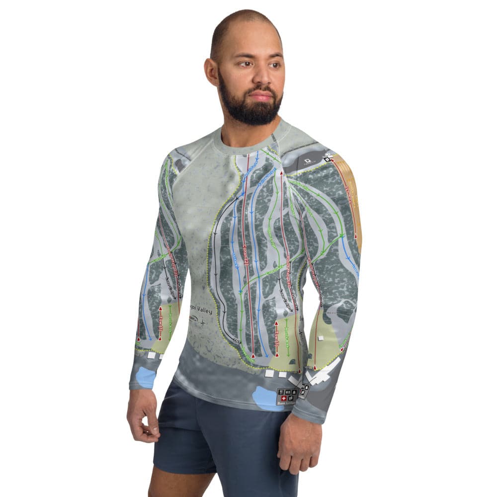 Yawgoo Valley, Rhode Island Ski Trail Map Men's Base Layer Top - Powderaddicts