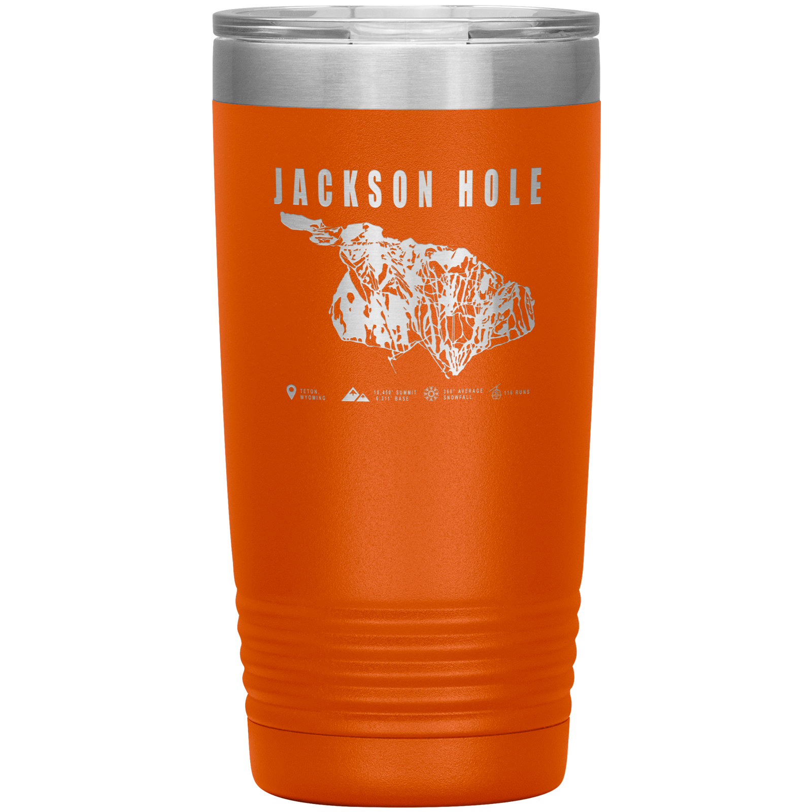 Jackson Hole Wyoming Ski Trail Map 20oz Tumbler - Powderaddicts