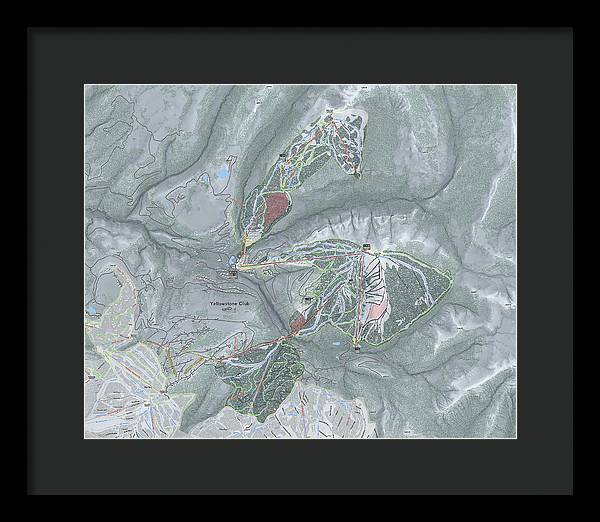 Yellowstone Club Ski Trail Map - Framed Print - Powderaddicts