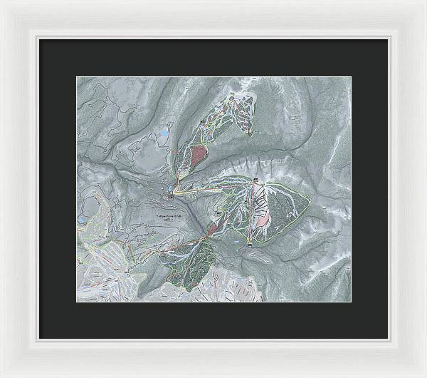 Yellowstone Club Ski Trail Map - Framed Print - Powderaddicts