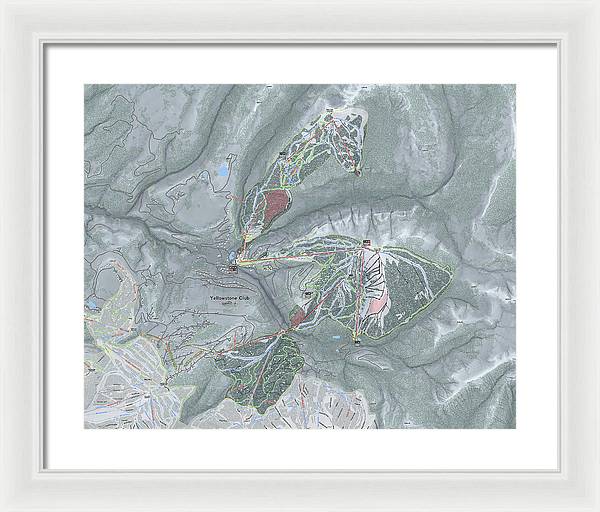 Yellowstone Club Ski Trail Map - Framed Print - Powderaddicts