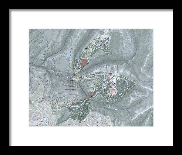 Yellowstone Club Ski Trail Map - Framed Print - Powderaddicts