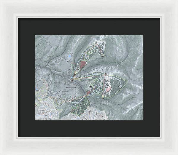 Yellowstone Club Ski Trail Map - Framed Print - Powderaddicts