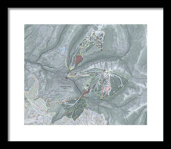 Yellowstone Club Ski Trail Map - Framed Print - Powderaddicts
