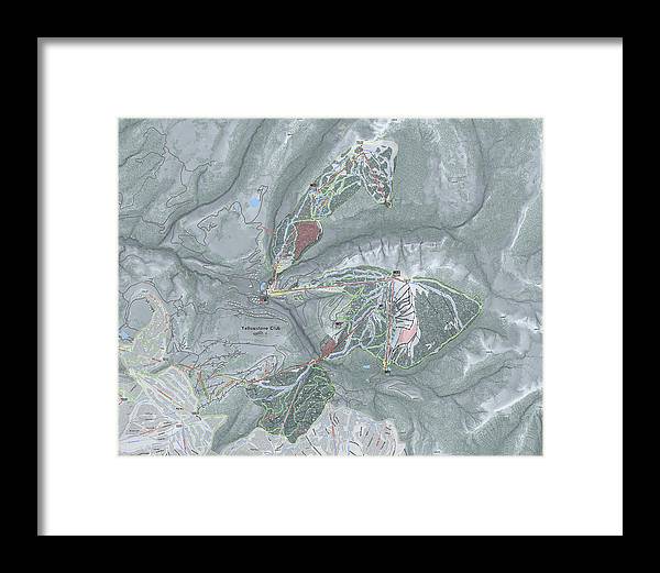 Yellowstone Club Ski Trail Map - Framed Print - Powderaddicts
