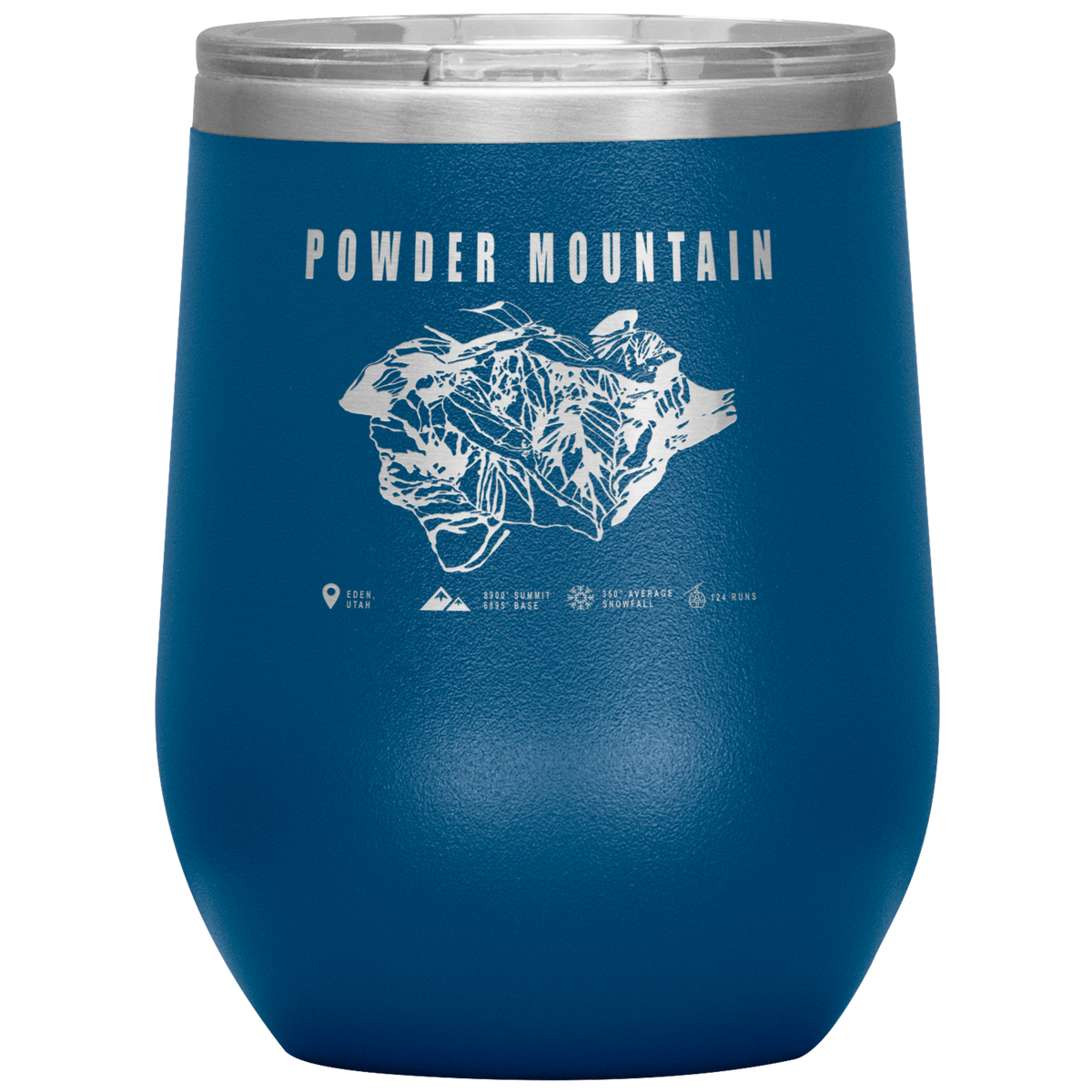 Powder Mountain,Utah Ski Trail Map Wine 12oz Tumbler - Powderaddicts
