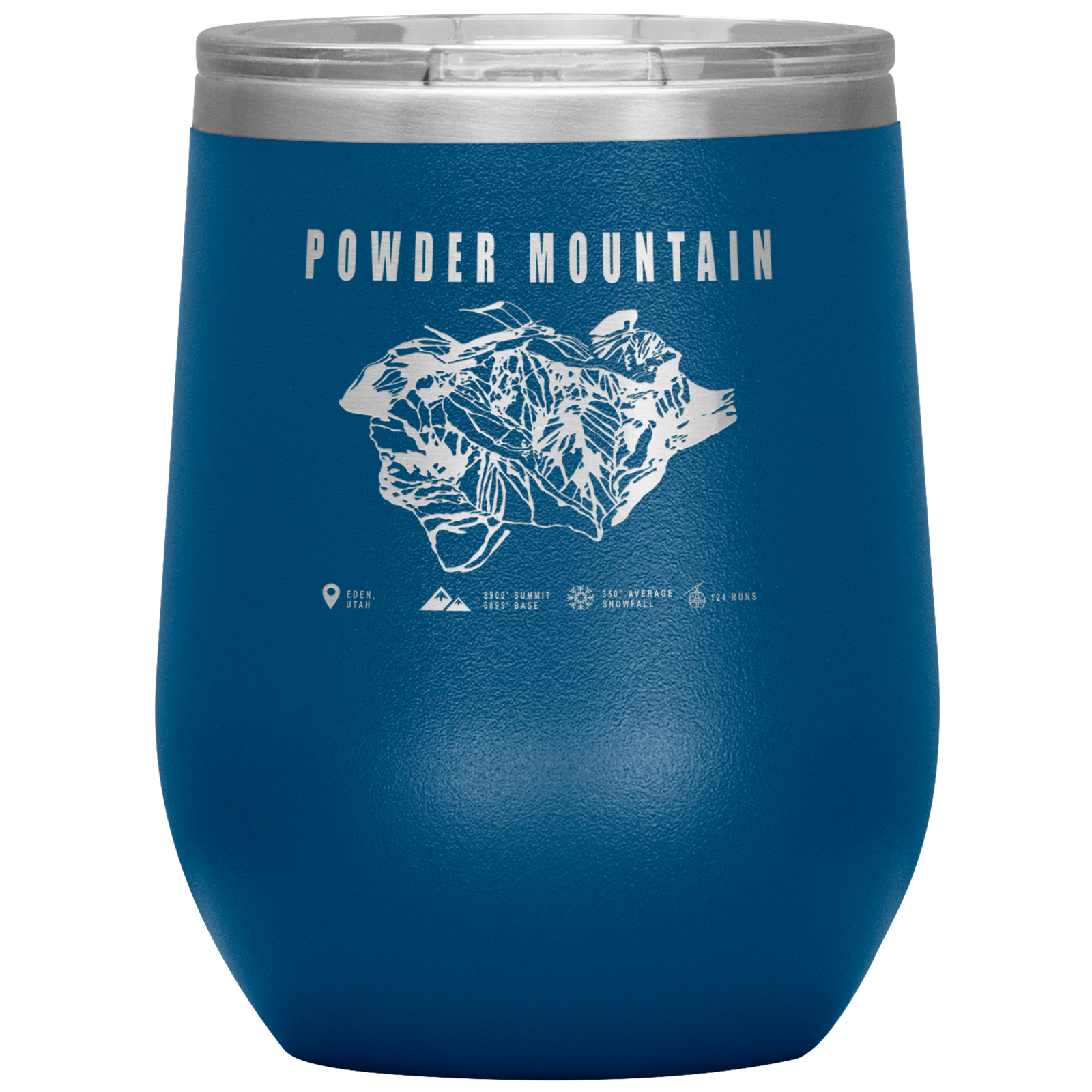Powder Mountain,Utah Ski Trail Map Wine 12oz Tumbler - Powderaddicts