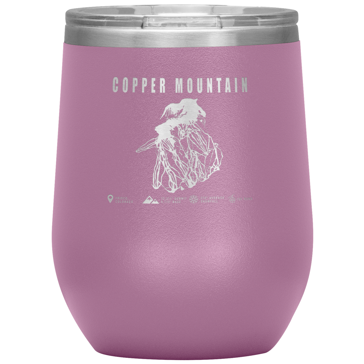 Copper Mountain Colorado Ski Trail Map Wine 12oz Tumbler - Powderaddicts