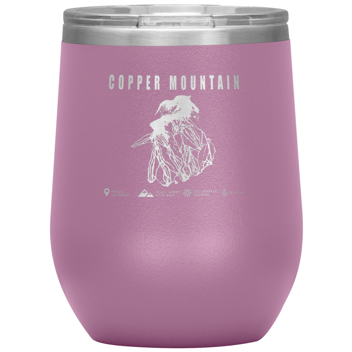 Copper Mountain Colorado Ski Trail Map Wine 12oz Tumbler - Powderaddicts