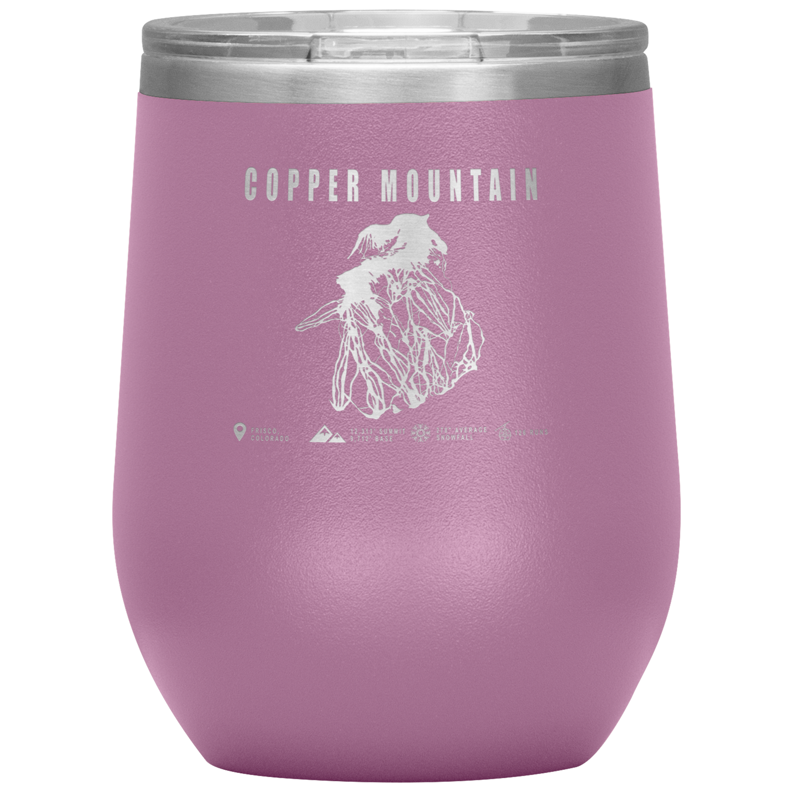 Copper Mountain Colorado Ski Trail Map Wine 12oz Tumbler - Powderaddicts