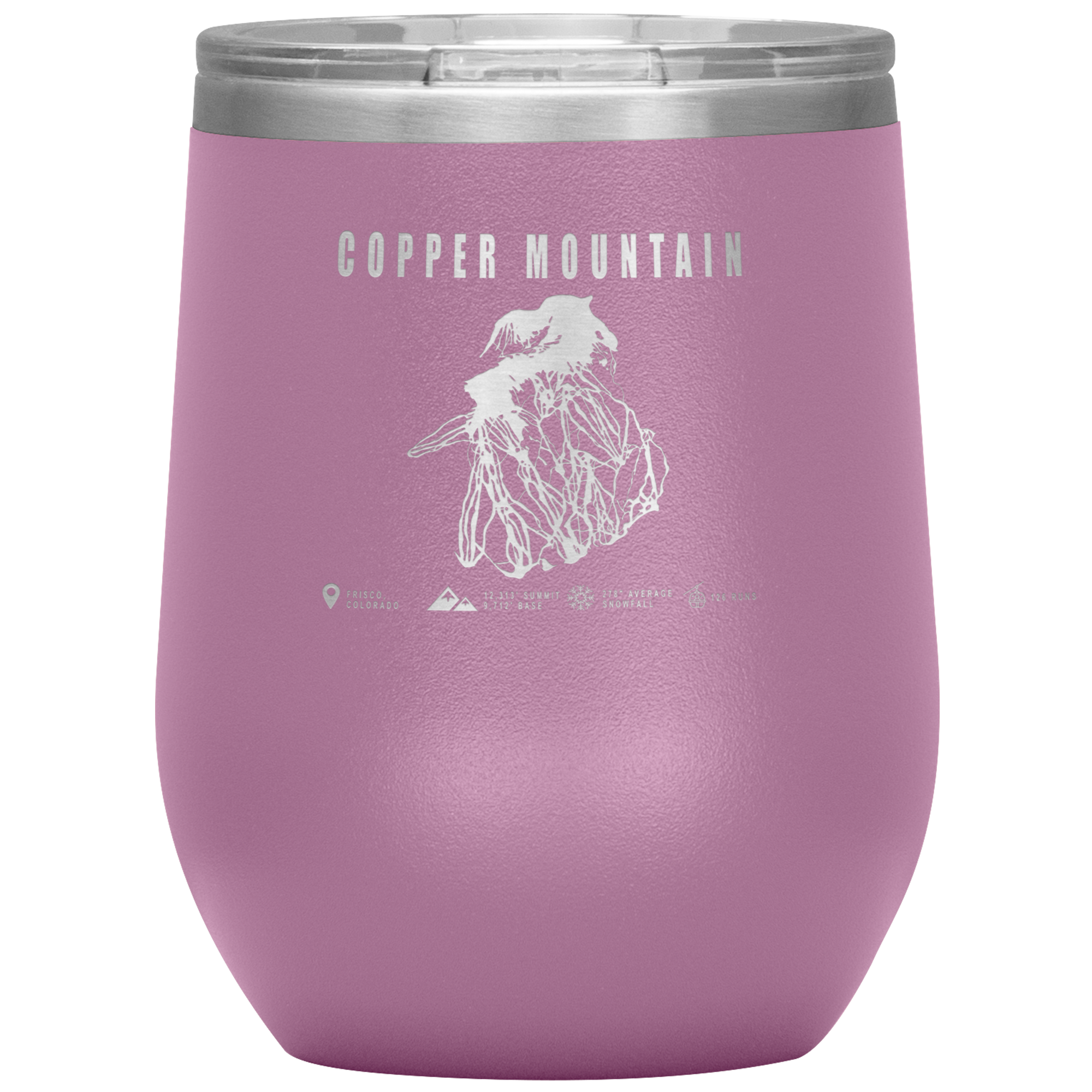 Copper Mountain Colorado Ski Trail Map Wine 12oz Tumbler - Powderaddicts