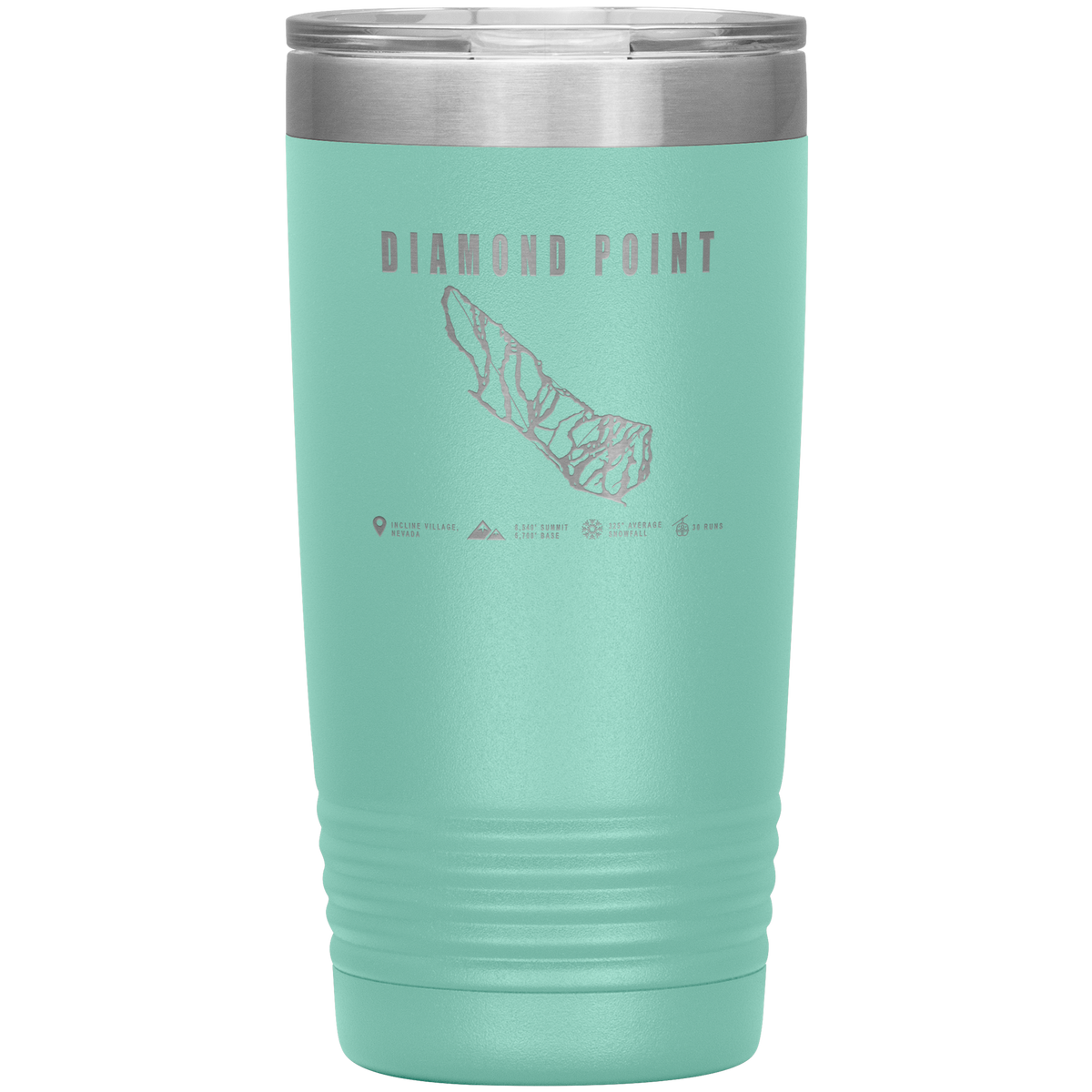 Diamond Point, Nevada Ski Trail Map 20oz Tumbler - Powderaddicts